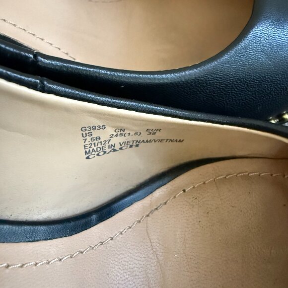 COACH Black Leather High Heel Shoe size 7.5 - Picture 13 of 16